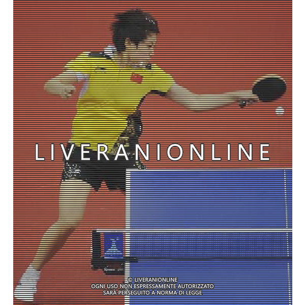 (101118) -- GUANGZHOU, Nov. 18, 2010 (Xinhua) -- Guo Yue of China returns the ball against Thiphakone Southamavong of Lao PDR during the 1/16 round of women\'s singles of table tennis at the 16th Asian Games in Guangzhou, south China\'s Guangdong Province, Nov. 18, 2010. Guo Yue won 4-0. (Xinhua/Xu Jiajun)(wll) ©PHOTOSHOT /Agenzia Aldo Liverani Sas - ITALY ONLY - CINA: 16mi Giochi Asiatici di Guangzhou