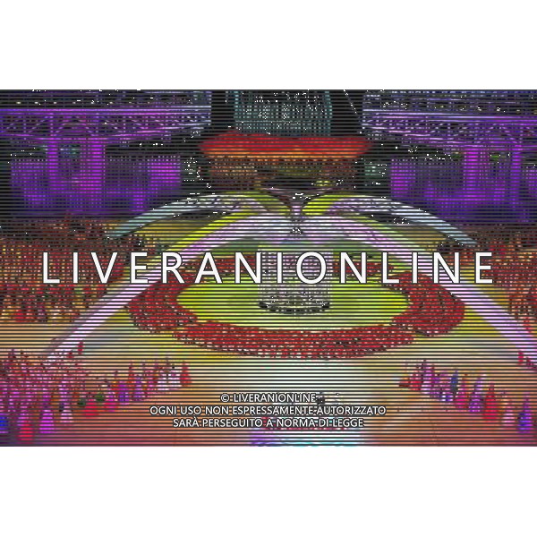 Artists perform during the Asian Games opening ceremony on the Haixinsha Island in Guangzhou in south China\'s Guangdong province on Friday, Nov. 12, 2010.(Photo By Chen Wen/ColorChinaPhoto) - AG. ALDO LIVERANI SAS ITALY ONLY CINA - GIOCHI ASIATICI DI GUANGZHOU 2010