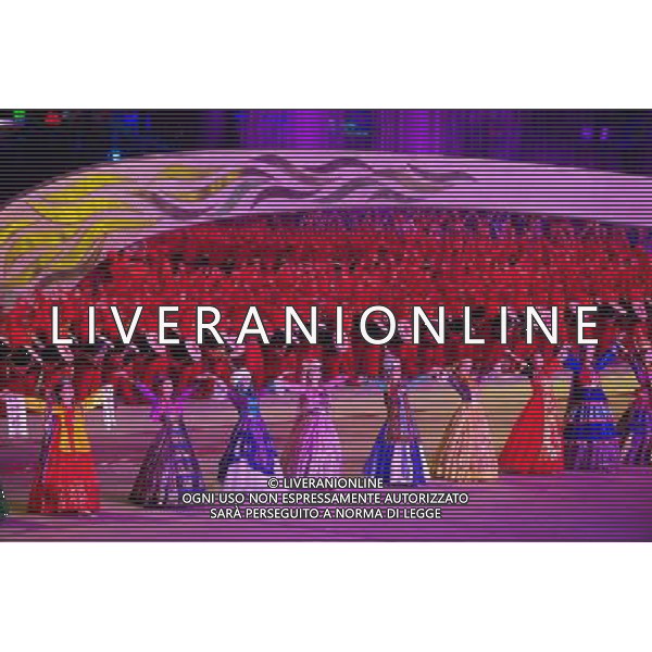 Artists perform during the Asian Games opening ceremony on the Haixinsha Island in Guangzhou in south China\'s Guangdong province on Friday, Nov. 12, 2010.(Photo By Li Huang/ColorChinaPhoto) - AG. ALDO LIVERANI SAS ITALY ONLY CINA - GIOCHI ASIATICI DI GUANGZHOU 2010
