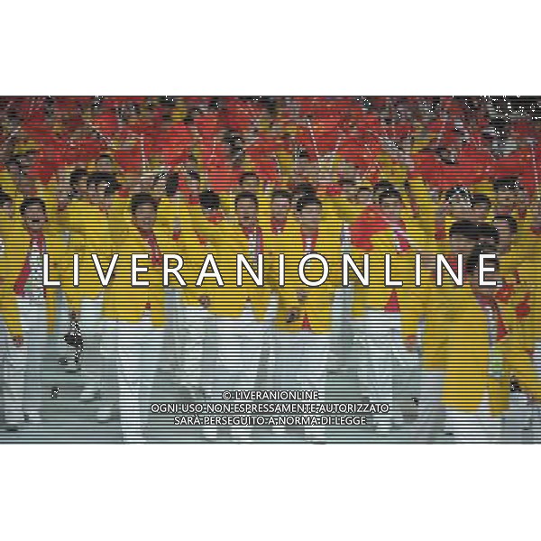 Artists perform during the Asian Games opening ceremony on the Haixinsha Island in Guangzhou in south China\'s Guangdong province on Friday, Nov. 12, 2010.(Photo By Kun Ge/ColorChinaPhoto) - AG. ALDO LIVERANI SAS ITALY ONLY CINA - GIOCHI ASIATICI DI GUANGZHOU 2010