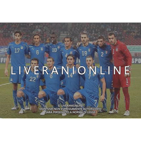 KLAGENFURT-AMICHEVOLE ITALIA-ROMANIA 17/11/2010 NELLA FOTO FORMAZIONE ITALIA -RANOCCHIA-MAURI-BALOTELLI-LEDESMA-BONUCCI-SANTON-VIVIANO-ROSSI-DIAMANTI-AQUILANI-BALZARETTI FOTO PARISOTTO-AG ALDO LIVERANI