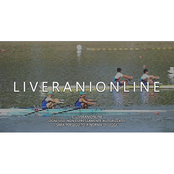 (101118) -- GUANGZHOU, Nov. 18, 2010 () -- Silver medalists Ruslan Naurzaliev (L front)/Vyacheslav Didrih of Uzbekistan compete during the men\'s Double Sculls of rowing event at the 16th Asian Games in Guangzhou, south China\'s Guangdong Province, Nov. 18, 2010. (/Wu Xiaoling) ©photoshot/Agenzia Aldo Liverani Sas - ITALY ONLY - CINA: 16mi Giochi Asiatici di Guangzhou