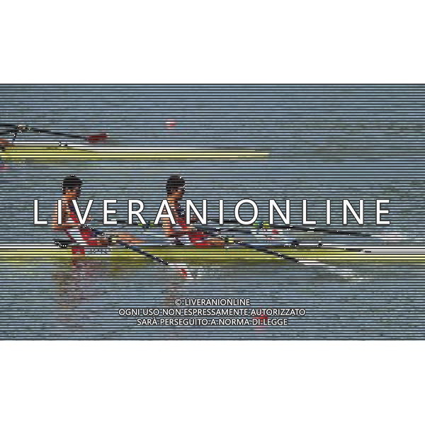 (101118) -- GUANGZHOU, Nov. 18, 2010 () -- Bronze medalists Kenta Takdachi/Kenta Kotani of Japan compete during the men\'s Lightweight Double Sculls of rowing event at the 16th Asian Games in Guangzhou, south China\'s Guangdong Province, Nov. 18, 2010. (/Wu Xiaoling) ©photoshot/Agenzia Aldo Liverani Sas - ITALY ONLY - CINA: 16mi Giochi Asiatici di Guangzhou
