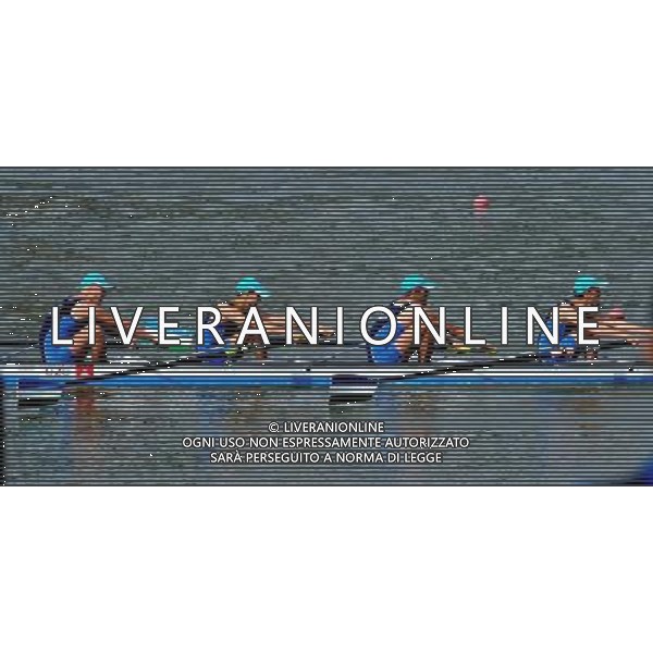 (101118) -- GUANGZHOU, Nov. 18, 2010 () -- Rowers of Uzbekistan compete during the men\'s four final Race A of rowing event at the 16th Asian Games in Guangzhou, south China\'s Guangdong Province, Nov. 18, 2010. Uzbekistan took the bronze of the event. (/Wu Xiaoling)(wll) ©photoshot/Agenzia Aldo Liverani Sas - ITALY ONLY - CINA: 16mi Giochi Asiatici di Guangzhou