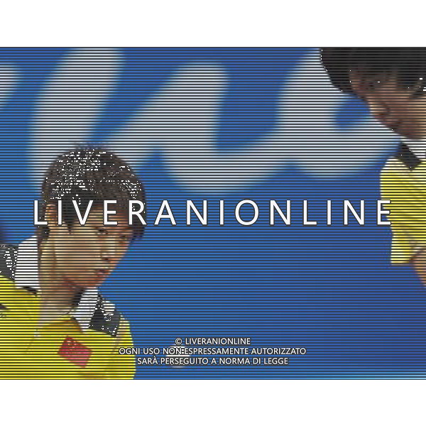 (101118) -- GUANGZHOU, Nov. 18, 2010 () -- China\'s Guo Yue (L)/Li Xiaoxia compete against Lao\'s Sengdavy Phiathep/Thiphakone Southamavong during women\'s double 1/8 final of table tennis at the 16th Asian Games in Guangzhou, south China\'s Guangdong Province, Nov. 18, 2010. Guo Yue/Li Xiaoxia won the match 3-0. (/Xu Jiajun) ©photoshot/Agenzia Aldo Liverani Sas - ITALY ONLY - CINA: 16mi Giochi Asiatici di Guangzhou