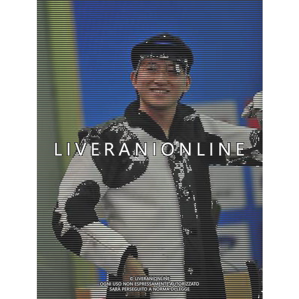 (101118) -- GUANGZHOU, Nov. 18() -- Gold medalist Han Jinseop of South Korea reacts during the men\'s 50m Rifle 3 Positions match at the 16th Asian Games in Guangzhou, south China\'s Guangdong Province, Nov. 18, 2010. (/Chen Yehua) ©photoshot/Agenzia Aldo Liverani Sas - ITALY ONLY - CINA: 16mi Giochi Asiatici di Guangzhou