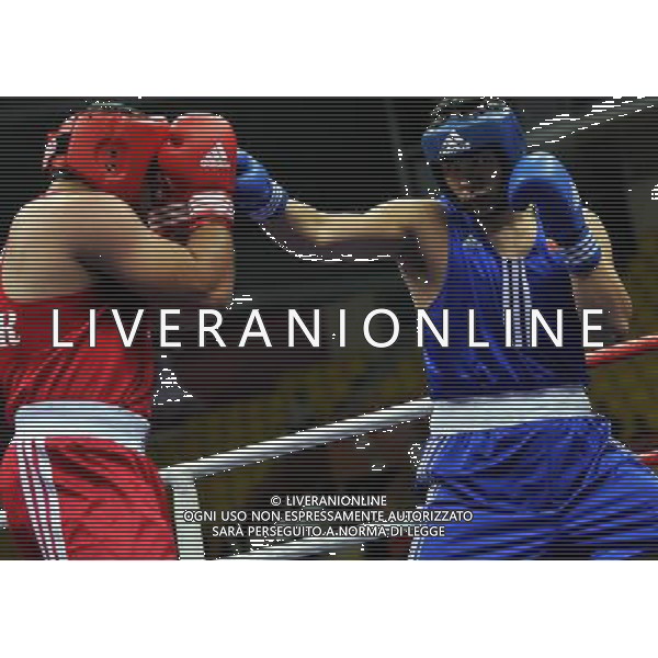 (101118) -- FOSHAN, Nov. 18, 2010 () -- Zhang Zhilei (R) of China competes during the men\'s boxing +91kg quarterfinal match against Soumar Ghossoun of Syria at the 16th Asian Games in Foshan, south China\'s Guangdong Province, Nov. 18, 2010. Zhang won the match 5-3. (/Gong Lei) ©photoshot/Agenzia Aldo Liverani Sas - ITALY ONLY - CINA: 16mi Giochi Asiatici di Guangzhou