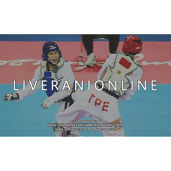 (101120) -- GUANGZHOU, Nov. 20, 2010 () -- Pen-Ek Karaket(L) of Thailand fights against Wei Chen Yang of Chinese Taipei during the final of men\'s under 58kg of taekwondo at the 16th Asian Games in Guangzhou, south China\'s Guangdong Province, Nov. 20, 2010. Wei claimed the title. (/Guo Dayue)(wll) ©photoshot/Agenzia Aldo Liverani Sas - ITALY ONLY - CINA: 16mi Giochi Asiatici