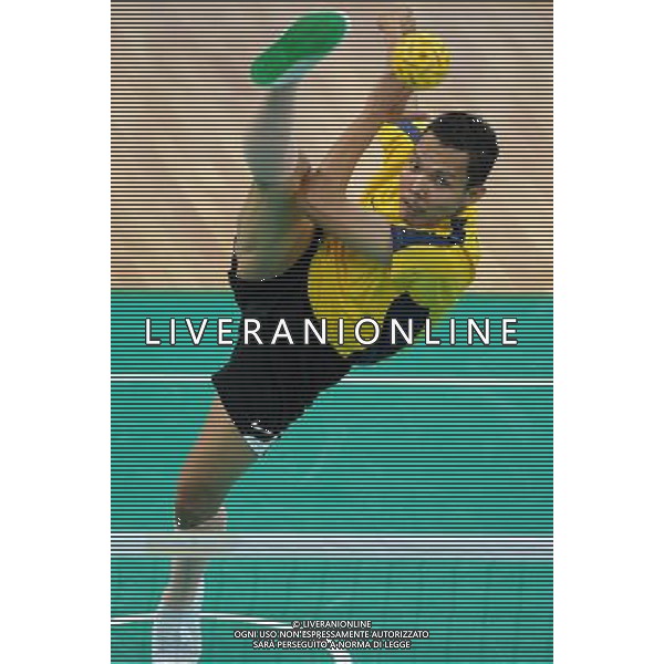(101120) -- GUANGZHOU, Nov. 20, 2010 () -- Noor Azman Abdul Hamid of Malaysia competes during the Sepaktakraw men\'s team final against Thailand at the 16th Asian Games in Guangzhou, south China\'s Guangdong Province, Nov. 20, 2010. Malaysia lost the final by 0-2 and get the silver medal. (/Yan Yan) ©photoshot/Agenzia Aldo Liverani Sas - ITALY ONLY - CINA: 16mi Giochi Asiatici