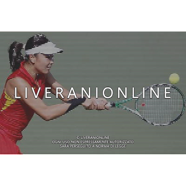 (101120) -- GUANGZHOU, Nov. 19() -- Peng Shuai of China returns the ball to Chang Kai Chen of Chinese Taipei during the quarterfinal of Women\'s Singles of Tennis event at the 16th Asian Games in Guangzhou, south China\'s Guangdong Province, Nov.20, 2010. Peng Shuai won the match with 2-0. (/Chen Jianli)(rzl) ©photoshot/Agenzia Aldo Liverani Sas - ITALY ONLY - CINA: 16mi Giochi Asiatici