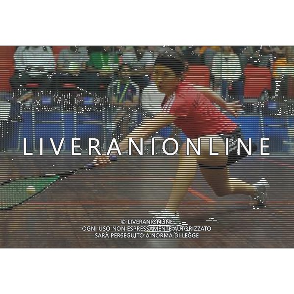 (101120) -- GUANGZHOU, Nov. 20, 2010 () -- Chan Ho Ling of Hong Kong of China competes during the women\'s individual Squash semifinals against Au Wing Chi of Hong Kong of China at the 16th Asian Games in Guangzhou, south China\'s Guangdong Province, Nov. 20, 2010. Chan Ho Ling lost the match by 1-3 and got the bronze medal. (/Wang Lei) ©photoshot/Agenzia Aldo Liverani Sas - ITALY ONLY - CINA: 16mi Giochi Asiatici
