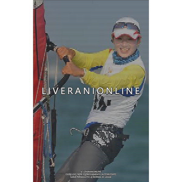 (101120) -- SHANWEI, Nov. 20, 2010 () -- Wang Ning of China smiles after the women\'s Mistral race of sailing competition at the 16th Asian Games in Shanwei, south China\'s Guangdong Province, Nov. 20, 2010. Wang ranked 1st after 12 rounds. (/Zhu Zheng) ©photoshot/Agenzia Aldo Liverani Sas - ITALY ONLY - CINA: 16mi Giochi Asiatici