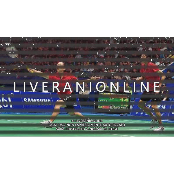 (101120) -- GUANGZHOU, Nov. 20, 2010 () -- Chen Hung Ling/Cheng Wen Hsing (L) of Chinese Taipei compete during the mixed doubles semifinal of badminton event against Zhang Nan/Zhao Yunlei of China at the 16th Asian Games in Guangzhou, south China\'s Guangdong Province, Nov. 20, 2010. Chen Hung Ling/Cheng Wen Hsing lost the match 0-2. (/Lu Hanxin) ©photoshot/Agenzia Aldo Liverani Sas - ITALY ONLY - CINA: 16mi Giochi Asiatici