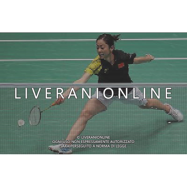 (101120) -- GUANGZHOU, Nov. 20, 2010 () -- Wang Shixian of China competes during the women\'s badminton final against compatriot Wang Xin at the 16th Asian Games in Guangzhou, south China\'s Guangdong Province, Nov. 20, 2010. Wang claimed the title after winning the match 2-0. (/Lu Hanxin) ©photoshot/Agenzia Aldo Liverani Sas - ITALY ONLY - CINA: 16mi Giochi Asiatici