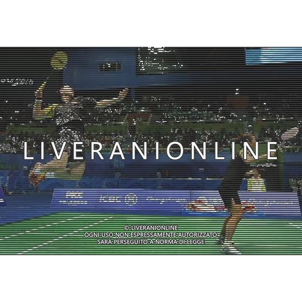 (101120) -- GUANGZHOU, Nov. 20, 2010 () -- He Hanbin and Ma Jin (R) of China compete during the mixed doubles semifinal of badminton competition against Shin Baek Cheol and Lee Hyo Jung of South Korea at the 16th Asian Games in Guangzhou, south China\'s Guangdong Province, Nov. 20, 2010. He Hanbin and Ma Jin lost 1-2 to miss the final. (/Lu Hanxin) ©photoshot/Agenzia Aldo Liverani Sas - ITALY ONLY - CINA: 16mi Giochi Asiatici