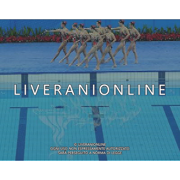 (101120) -- FOSHAN, Nov. 20, 2010 () -- China\'s Guangdong Synchronised swimming team perfroms before the team technical routine preliminary match of Synchronised Swimming at the 16th Asian Games in Foshan, south China\'s Guangdong Province, Nov. 20, 2010. (/Gong Lei) ©photoshot/Agenzia Aldo Liverani Sas - ITALY ONLY - CINA: 16mi Giochi Asiatici
