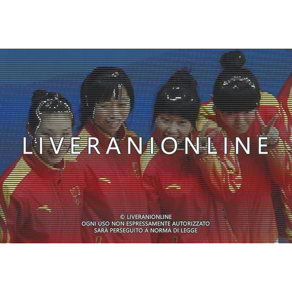 (101120) -- GUANGZHOU, Nov. 20, 2010 () -- Chinese players smile in the awarding ceremony for the women\'s team of Sepaktakraw against China at the 16th Asian Games in Guangzhou, south China\'s Guangdong Province, Nov. 20, 2010. China lost to Thailand 0-2 in the final and took the second place of the event. (/Ren Zhenglai) ©photoshot/Agenzia Aldo Liverani Sas - ITALY ONLY - CINA: 16mi Giochi Asiatici