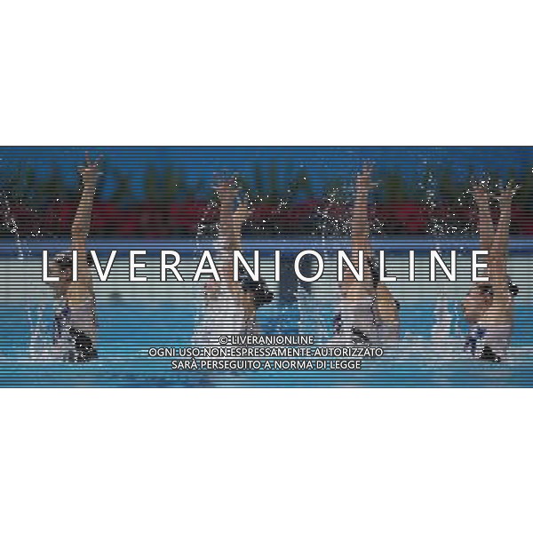 (101120) -- FOSHAN, Nov. 20, 2010 () -- Team DPRK perform during the women\'s synchronised swimming team free routine final at the 16th Asian Games in Foshan, south China\'s Guangdong Province, Nov. 20, 2010. DPRK took the bronze with 173.000 points. (/Fei Maohua) ©photoshot/Agenzia Aldo Liverani Sas - ITALY ONLY - CINA: 16mi Giochi Asiatici