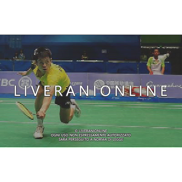 (101120) -- GUANGZHOU, Nov. 20, 2010 () -- Lin Dan of China competes in the semifinal of men\'s singles of badminton against Park Sunghwan of South Korea at the 16th Asian Games in Guangzhou, south China\'s Guangdong Province, Nov. 20, 2010. Lin won 2-0. (/Lu Hanxin)(wll) ©photoshot/Agenzia Aldo Liverani Sas - ITALY ONLY - CINA: 16mi Giochi Asiatici
