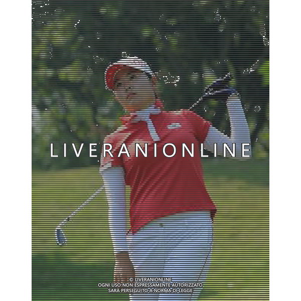 (101120) -- GUANGZHOU, Nov. 20, 2010 () -- Kim Jihee of South Korea competes during the women\'s team of golf competition at the 16th Asian Games in Guangzhou, south China\'s Guangdong Province, Nov. 20, 2010. South Korea won the gold of the event with 560 pars. (/Yang Shiyao) ©photoshot/Agenzia Aldo Liverani Sas - ITALY ONLY - CINA: 16mi Giochi Asiatici