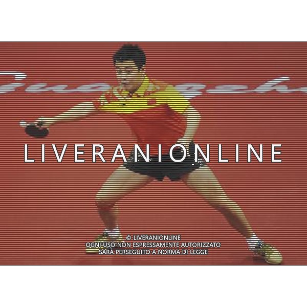 (101120) -- GUANGZHOU, Nov. 20, 2010 () -- Wang Hao of China competes during the men\'s singles final of table tennis against Ma Long of China at the 16th Asian Games in Guangzhou, south China\'s Guangdong Province, Nov. 20, 2010. Wang Hao lost 2-4 and got the silver medal. (/Xu Jiajun) ©photoshot/Agenzia Aldo Liverani Sas - ITALY ONLY - CINA: 16mi Giochi Asiatici