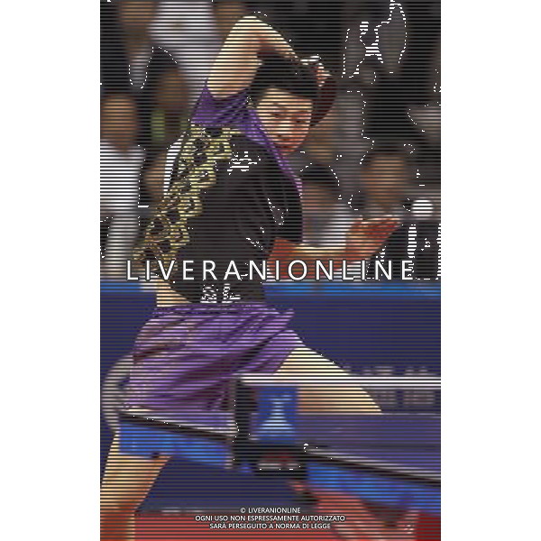 (101120) -- GUANGZHOU, Nov. 20, 2010 () -- Ma Long of China competes during the men\'s singles final of table tennis competition against his compatriot Wang Hao at the 16th Asian Games in Guangzhou, south China\'s Guangdong Province, Nov. 20, 2010. Ma Long defeated Wang 4-2 and won the gold of the event. (/Fan Jun) ©photoshot/Agenzia Aldo Liverani Sas - ITALY ONLY - CINA: 16mi Giochi Asiatici