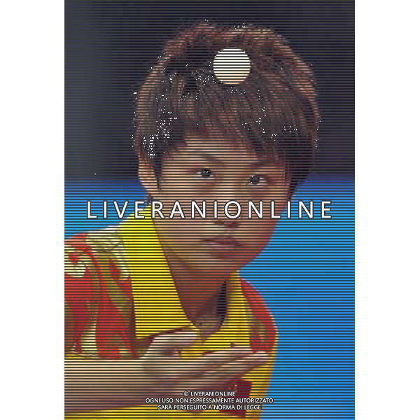 (101120) -- GUANGZHOU, Nov. 20, 2010 () -- Guo Yue of China competes during the women\'s singles final of table tennis competition against Li Xiaoxia of China at the 16th Asian Games in Guangzhou, south China\'s Guangdong Province, Nov. 20, 2010. Guo Yue lost 3-4 to get the silver medal. (/Liu Dawei) ©photoshot/Agenzia Aldo Liverani Sas - ITALY ONLY - CINA: 16mi Giochi Asiatici