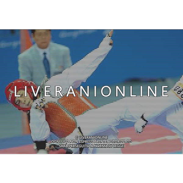 (101120) -- GUANGZHOU, Nov. 20, 2010 () -- Feruza Yergeshova(L) of Kazakhstan fights with Luo Wei of China during their final of women\'s under 73kg of taekwondo at the 16th Asian Games in Guangzhou, south China\'s Guangdong Province, Nov. 20, 2010. Luo Wei claimed the title with 5-4. (/Chen Kai)(wll) ©photoshot/Agenzia Aldo Liverani Sas - ITALY ONLY - CINA: 16mi Giochi Asiatici