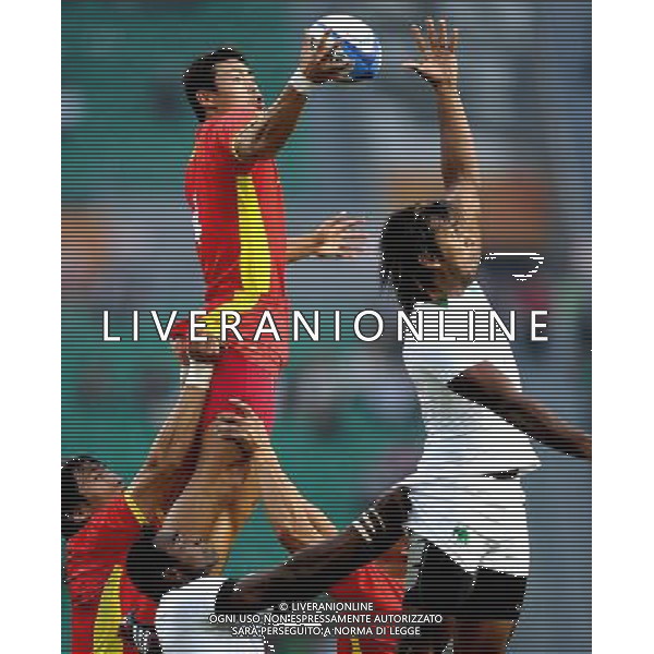 (101121) -- GUANGZHOU, Nov. 21, 2010 () -- China\'s Li Jialin(top L) competes during the group B preliminary match of Rugby against Sri Lanka at the 16th Asian Games in Guangzhou, south China\'s Guangdong Province, Nov. 21, 2010. China won 26-5. (/Chen Kai) ©photoshot/Agenzia Aldo Liverani Sas - ITALY ONLY - CINA: 16mi Giochi Asiatici