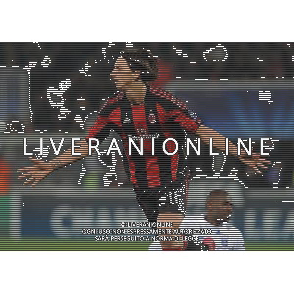 UEFA Champions League 2010/2011 Gruppo G Auxerre (Francia) - 23.11.2010 Auxerre-Milan Nella Foto: esultanza dopo il gol di zlatan ibrahimovic /Ph.Vitez-Ag. Aldo Liverani