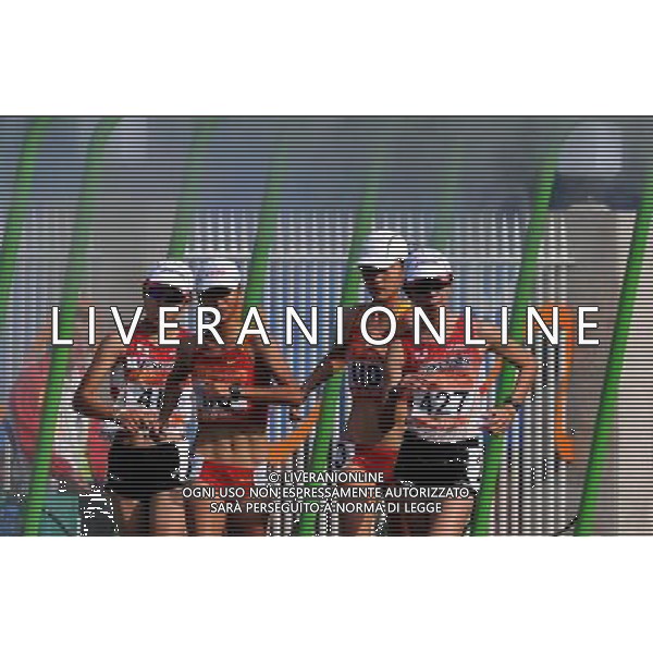 (101123) -- GUANGZHOU, Nov. 23, 2010 () -- Japan\'s Masumi Fuchise, China\'s Liu Hong, China\'s Li Yanfei and Japan\'s Mayumi Kawasaki (from L to R)compete during the women\'s 20km race walking at the 16th Asian Games in Guangzhou, south China\'s Guangdong Province, Nov. 23, 2010. (/Li Gang) ©PHOTOSHOT/Agenzia Aldo Liverani Sas - ITALY ONLY: CINA - 16mi GIOCHI OLIMPICI ASIATICI