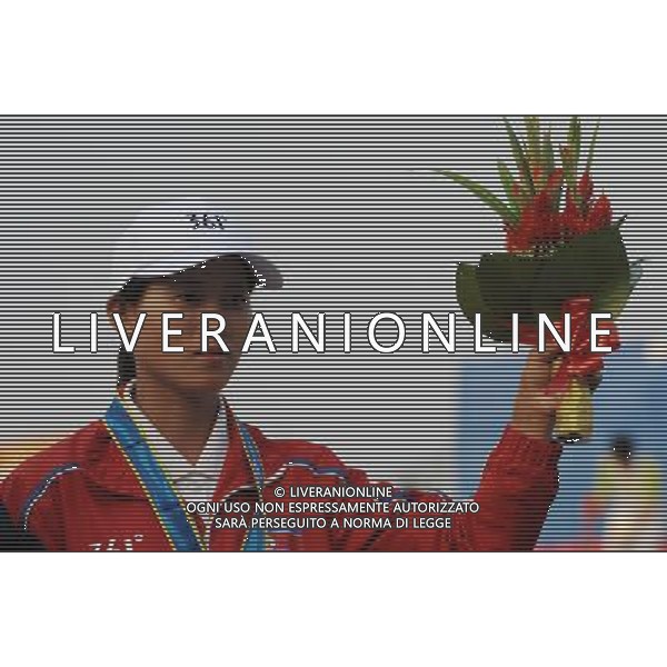 (101123) -- GUANGZHOU, Nov. 23, 2010 () -- Bronze medalist, Kwon Un Sil of Democratic People\'s Republic of Korea(DPRK) poses during the awarding ceremony for the women\'s individual of archery at the 16th Asian Games in Guangzhou, south China\'s Guangdong Province, Nov. 23, 2010.(/Gesang Dawa)(sss) ©PHOTOSHOT/Agenzia Aldo Liverani Sas - ITALY ONLY: CINA - 16mi GIOCHI OLIMPICI ASIATICI