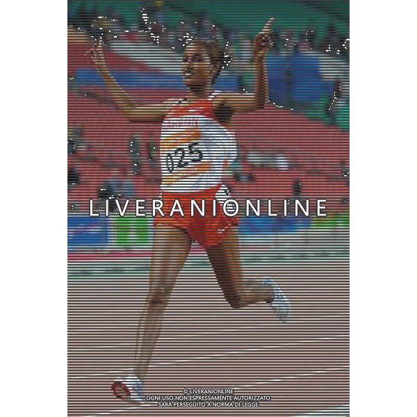 (101123) -- GUANGZHOU, Nov. 23, 2010 () -- Maryam Yusuf Isa Jamal of Bahrain jubilates after the women\'s 1500m final of athletics at the 16th Asian Games in Guangzhou, south China\'s Guangdong Province, Nov. 23, 2010. Maryam Yusuf Isa Jamal claimed the title of the event with 4 minutes and 8.22 seconds. (/Li Gang) ©PHOTOSHOT/Agenzia Aldo Liverani Sas - ITALY ONLY: CINA - 16mi GIOCHI OLIMPICI ASIATICI