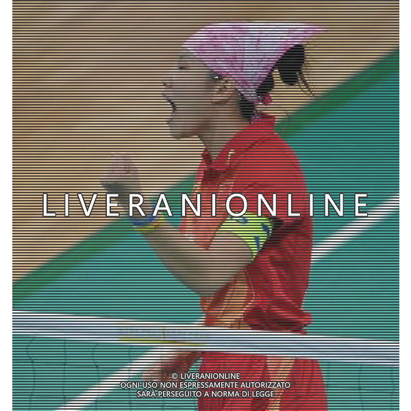 (101124) -- GUANGZHOU, Nov. 24, 2010 (Xinhua) -- China\'s Song Cheng jubilates during the sepaktakraw women\'s regu round robin round 10 against Myanmar at the 16th Asian Games in Guangzhou, south China\'s Guangdong Province, Nov. 24, 2010. China won the match by 2-1. (Xinhua/Guo Yong) ©PHOTOSHOT/Agenzia Aldo Liverani Sas - ITALY ONLY: CINA - 16mi GIOCHI OLIMPICI ASIATICI