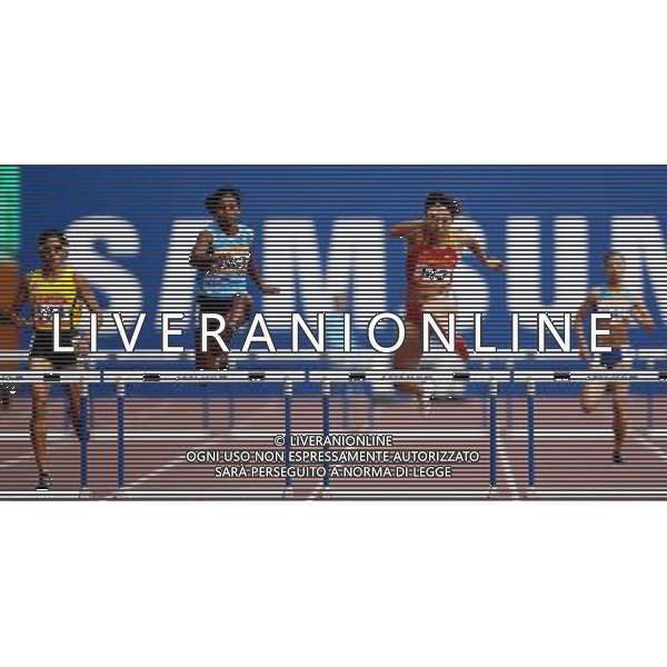 (101124) -- GUANGZHOU, Nov. 24, 2010 (Xinhua) -- Malaysia\'s Noraseela Mohd Khalid (L), India\'s Jauna Murmu (C) and China\'s Yang Qi compete during the women\'s 400m hurdles round 1 of athletics at the 16th Asian Games in Guangzhou, south China\'s Guangdong Province, Nov. 24, 2010. (Xinhua/Li Ming) ©PHOTOSHOT/Agenzia Aldo Liverani Sas - ITALY ONLY: CINA - 16mi GIOCHI OLIMPICI ASIATICI