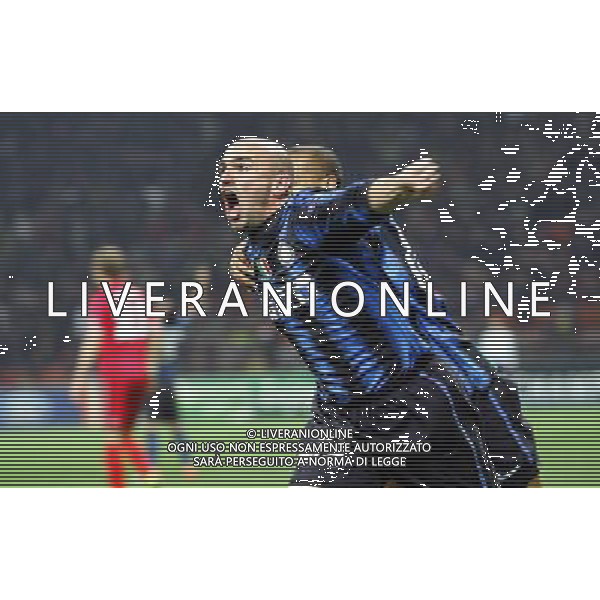 Inter - Twente Champions League 24/11/2010 nella foto esultanza dopo il gol di esteban cambiasso ©Luzzani/Agenzia Aldo Liverani Sas