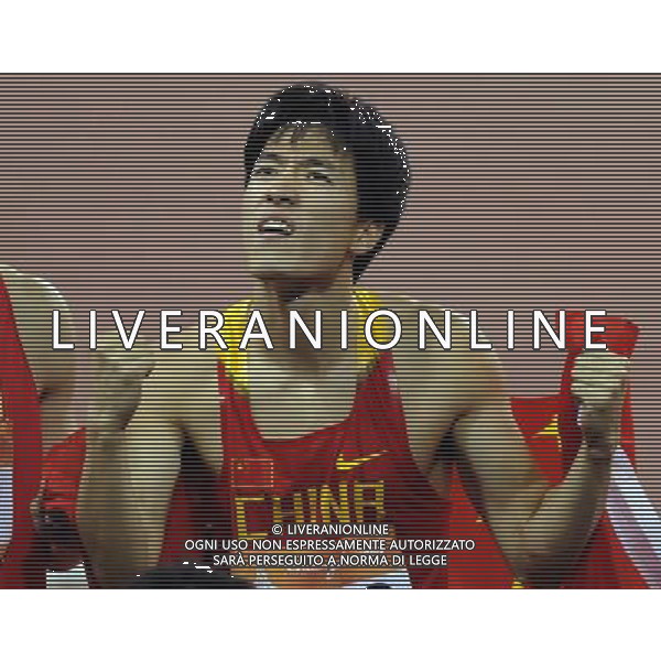 China\'s Liu Xiang celebrates after winning the men\'s 110m hurdles final at the 16th Asian Games in Guangzhou in south China\'s Guangdong province on Wednesday, Nov. 24, 2010. Liu Xiang won gold in 13.09 seconds.(Photo By Lu Tong/ColorChinaPhoto) - AG. ALDO LIVERANI SAS ITALY ONLY CINA - 16mi GIOCHI OLIMPICI ASIATICI 2010