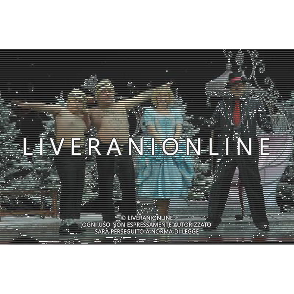 Pictured: Stavros Flatley, Joanna Page and Dirk Benedict First Family Entertainment press launch photocall, PIccadilly Theatre, London, UK. 26/11/2010 Byline: Retna Pictures/Kiera Fyles /PHOTOSHOT/AG ALDO LIVERANI SAS - ITALY ONLY -