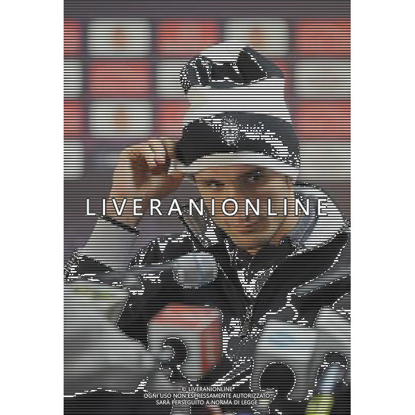 POZNAN 30.11.2010 CONFERENZA STAMPA JUVENTUS PRIMA DELLA PARTITA DI EUROPA LEAGUE 2010-2011 CONTRO IL LECH POZNAN nella foto: GIORGIO CHIELLINI © JAKUB KACZMARCZYK / Newspix.pl - AG. ALDO LIVERANI SAS ITALY ONLY 