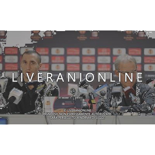 POZNAN 30.11.2010 CONFERENZA STAMPA JUVENTUS PRIMA DELLA PARTITA DI EUROPA LEAGUE 2010-2011 CONTRO IL LECH POZNAN nella foto: GIORGIO CHIELLINI - LUIGI DEL NERI ( allenatore) © JAKUB KACZMARCZYK/PRESSFOCUS / NEWSPIX.PL- Ag. Aldo Liverani sas ITALY ONLY 