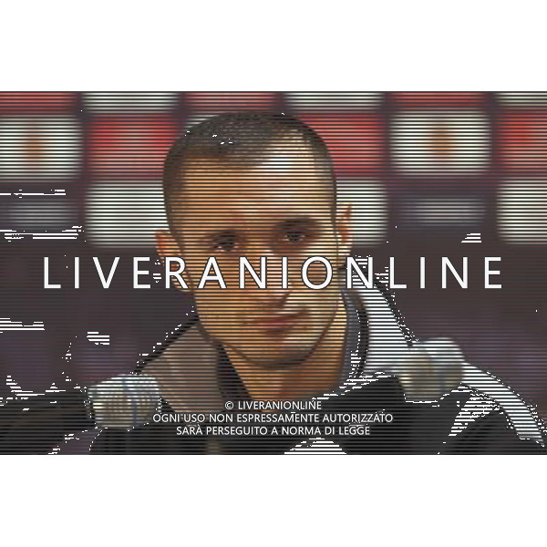 POZNAN 30.11.2010 CONFERENZA STAMPA JUVENTUS PRIMA DELLA PARTITA DI EUROPA LEAGUE 2010-2011 CONTRO IL LECH POZNAN nella foto: GIORGIO CHIELLINI © JAKUB PIASECKI / CYFRASPORT - NEWSPIX. PL - AG. ALDO LIVERANI SAS ITALY ONLY 