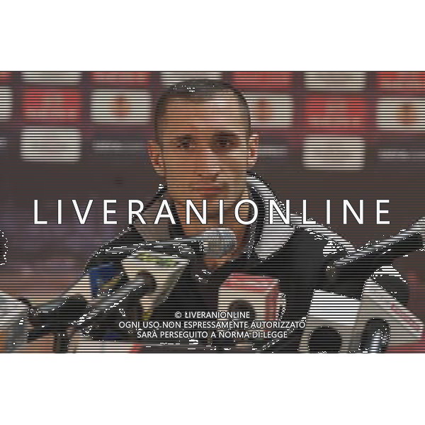 POZNAN 30.11.2010 CONFERENZA STAMPA JUVENTUS PRIMA DELLA PARTITA DI EUROPA LEAGUE 2010-2011 CONTRO IL LECH POZNAN nella foto: GIORGIO CHIELLINI © Maciej Opala / Newspix.pl - Ag. Aldo Liverani sas ITALY ONLY 