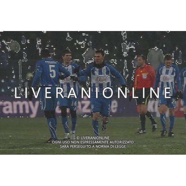 01.12.2010 POZNAN, POLSKA - STADION STADION MIEJSKI UL.BULGARSKA;( POZNAN - CITY STADIUM, BULGARSKA STREET ), PILKA NOZNA (FOOTBALL), LIGA EUROPEJSKA UEFA - LIGA EUROPY SEZON 2010/2011 GRUPA A (UEFA EUROPEAN LEAGUE 2010/2011 GROUP A), MECZ LECH POZNAN - JUVENTUS TURYN NZ RADOSC BRAMKA GOL IVAN DJURDJEVIC FOTO MATEUSZ TRZUSKOWSKI/CYFRASPORT/NEWSPIX.PL --- Newspix.pl ©NEWSPIX.PL/Agenzia Aldo Liverani Sas - ITALY ONLY - POLONIA: LECH POZNAN - JUVENTUS UEFA EUROPA LEAGUE *** Local Caption *** www.newspix.pl mail us: info@newspix.pl call us: 0048 022 23 22 222 --- Polish Picture Agency by Ringier Axel Springer Poland
