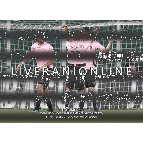 GIUSEPPE SERGI - ALDO LIVERANI 02-12-10 Palermo : Palermo - sparta praga uefa europa league 2010-11 Nella foto: esultanza di pinilla dopo il gol del 2-1