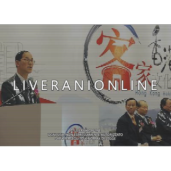 (101202) -- HONG KONG, Dec. 2, 2010 () -- Tsang Tak-sing, secretary for Home Affairs of Hong Kong, speaks during the opening ceremony of Hakka festival in Hong Kong, south China. The Hakka festival, meant to introduce Hakka culture to the audience, kicked off here Thursday. (/Song Zhenping) AG. ALDO LIVERANI SAS ITALY ONLY