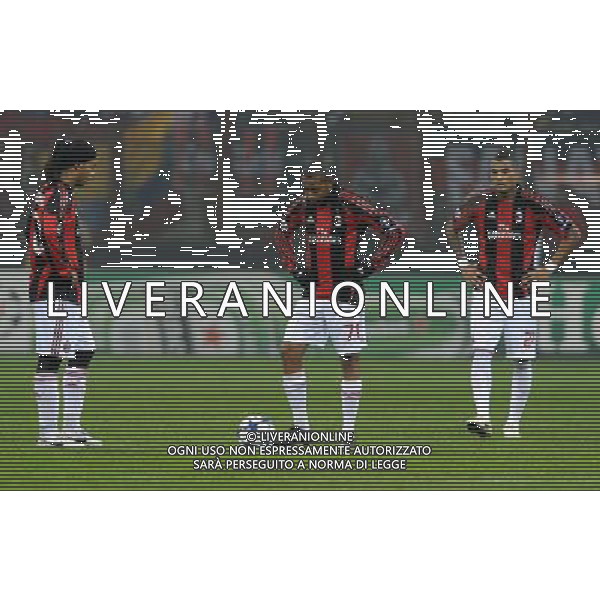 UEFA Champions League 2010/2011 Gruppo G Milano - 08.12.2010 Milan-Ajax Nella Foto:delusione ronaldinho robinho boateng /Ph.Vitez-Ag. Aldo Liverani