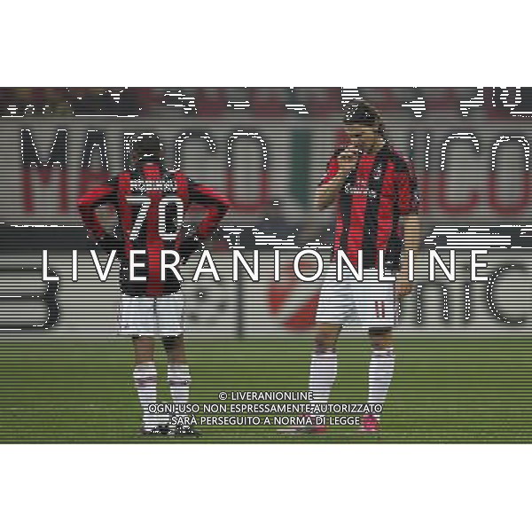 Milan - Ajax Champions League 08/12/2010 nella foto delusione ibrahimovic e robinho ©luzzani/Agenzia Aldo Liverani Sas