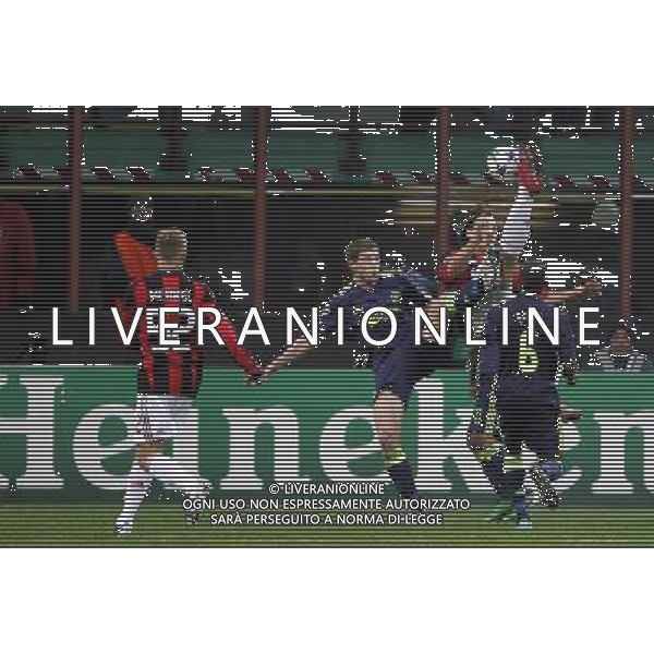 Milan - Ajax Champions League 08/12/2010 nella foto rovesciata di ibrahimovic ©luzzani/Agenzia Aldo Liverani Sas