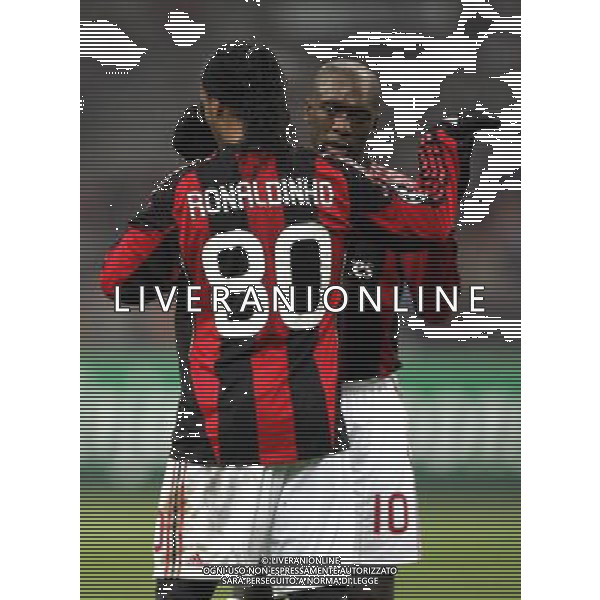 Milano 08-12-2010 Champions League 2010/11 milan-ajax nella foto ronaldinho e clarence seedorf ph marco luzzani/ag aldo liverani s.a.s.