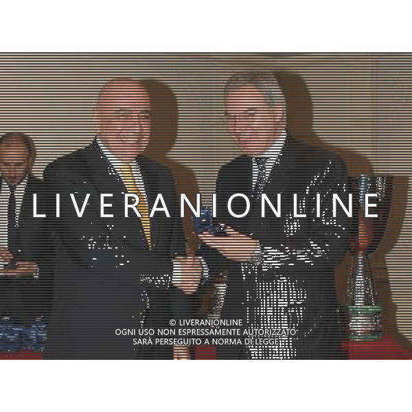 MILANO 13-12-2010 HOTEL PRINCIPE DI SAVOIA CALCIO LEGA CALCIO PREMIAZIONI ANNO CALCISTICO SERIE A TIM 2009-2010 NELLA FOTO ADRIANO GALLIANI MAURIZIO BERETTA PH.FIOCHI/AG ALDO LIVERANI SAS